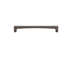 An Ash Gray Top Knobs Riverside appliance pull with a center-to-center length of 12 in.