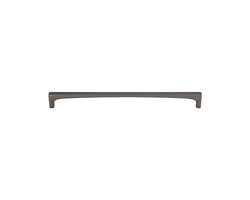 An Ash Gray Top Knobs Riverside pull with a center-to-center length of 8 13/16 in.