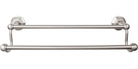 Edwardian Bath Towel Bar Double - Hex Backplate