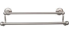 Edwardian Bath Towel Bar Double - Plain Bplate